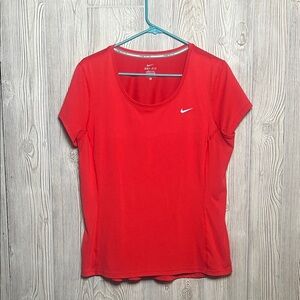 Nike Women's Bright Red Short Sleeve Tee Dri Fit Running Size XL